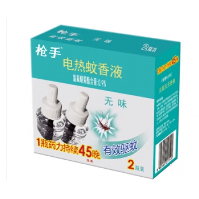 枪手电热蚊香液无味45毫升 2瓶补充装（不含器）无香型 