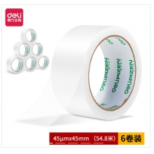 得力品正30901封箱胶带45mm*60y*45um(6卷/筒)(普透)