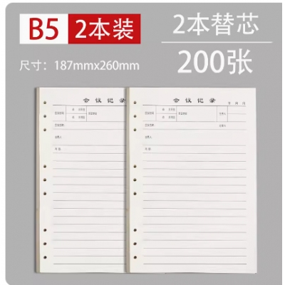 B5活页记录本替换芯 2本装 