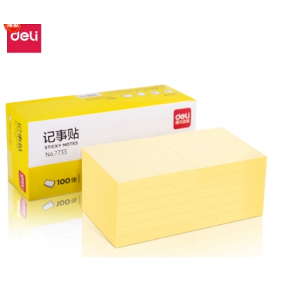 得力7733记事贴(淡黄)76*76mm(包)