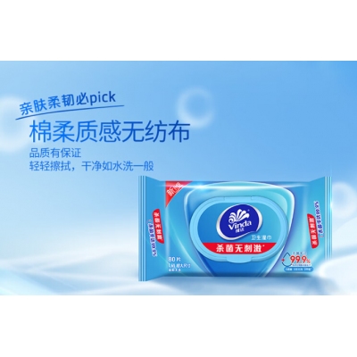 维达（Vinda）杀菌洁肤湿巾湿巾  80片装