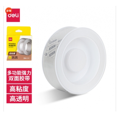 得力33601双面透明胶带30mm*3m*1mm(透明)(1卷/盒)