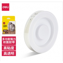 得力33625双面透明胶带15mm*3m*1mm(透明)(2卷/盒) 