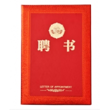 晨光红色绒面烫金竖式荣誉证书   6K 